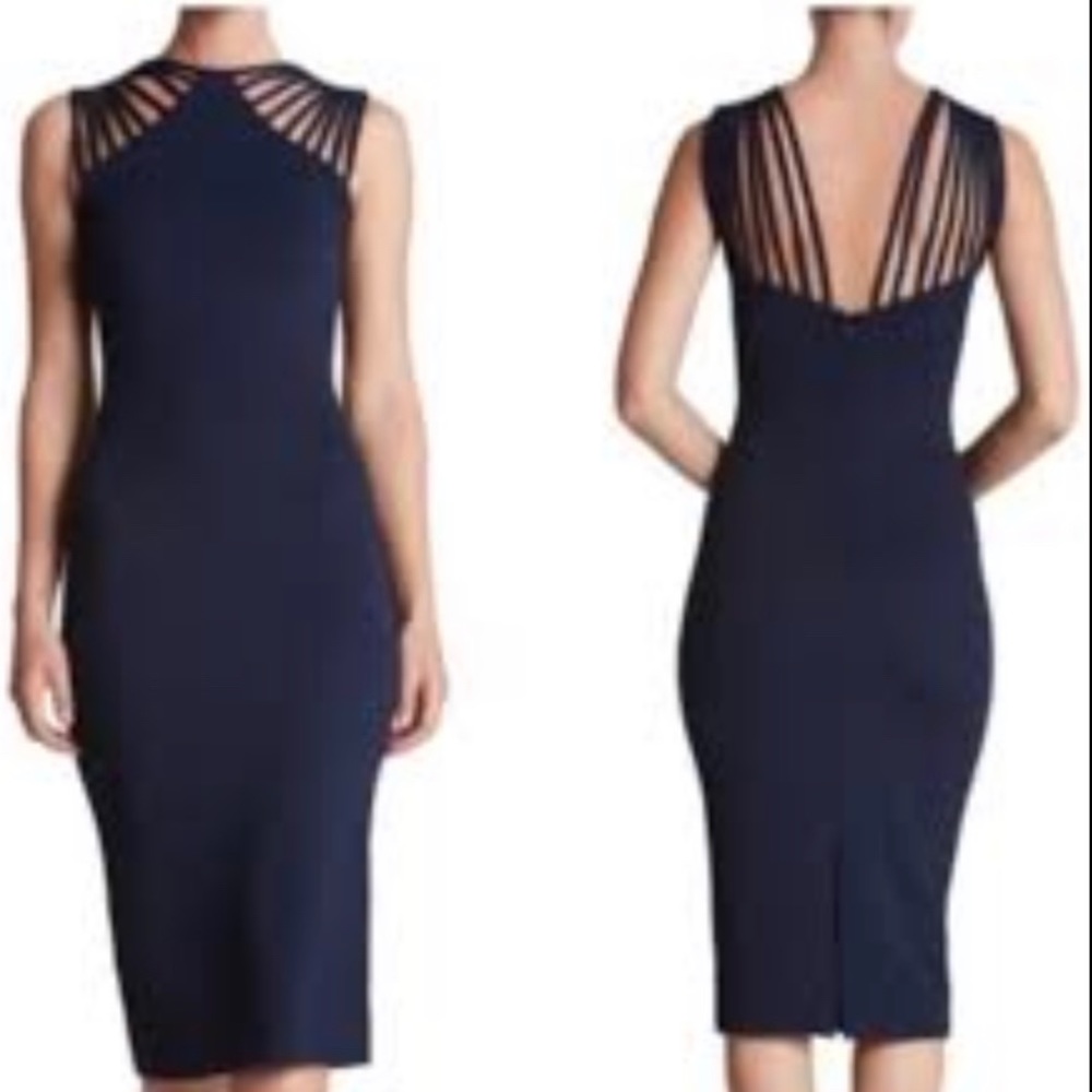 Dress the Population Midnight Blue Strappy Midi Dress